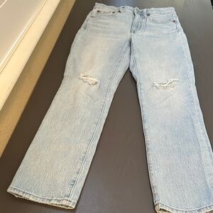 Madewell Light Blue High-Rise Slim Crop Boyfriend Jeans